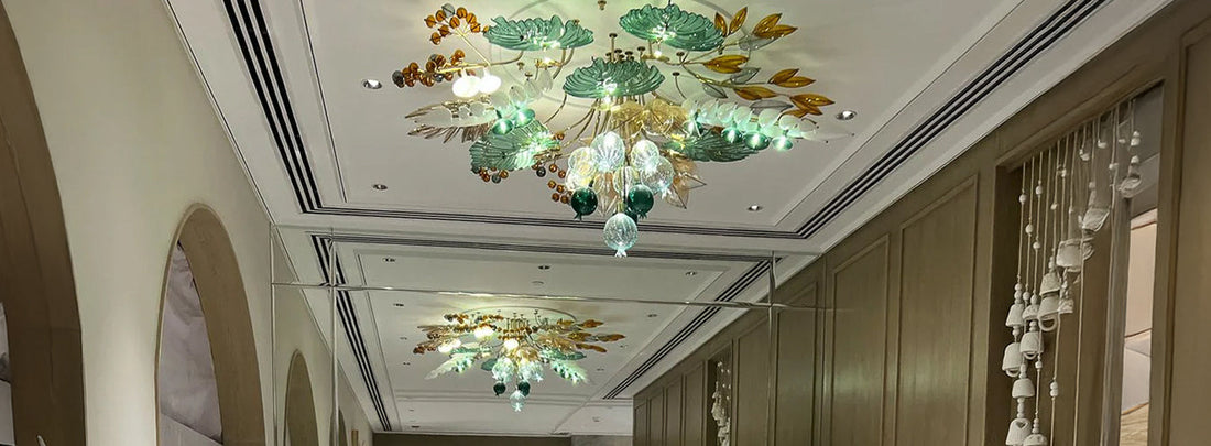 A Canopy of Light: Botanical Splendor in Blown Glass at a 5-Star Shirdi Retreat