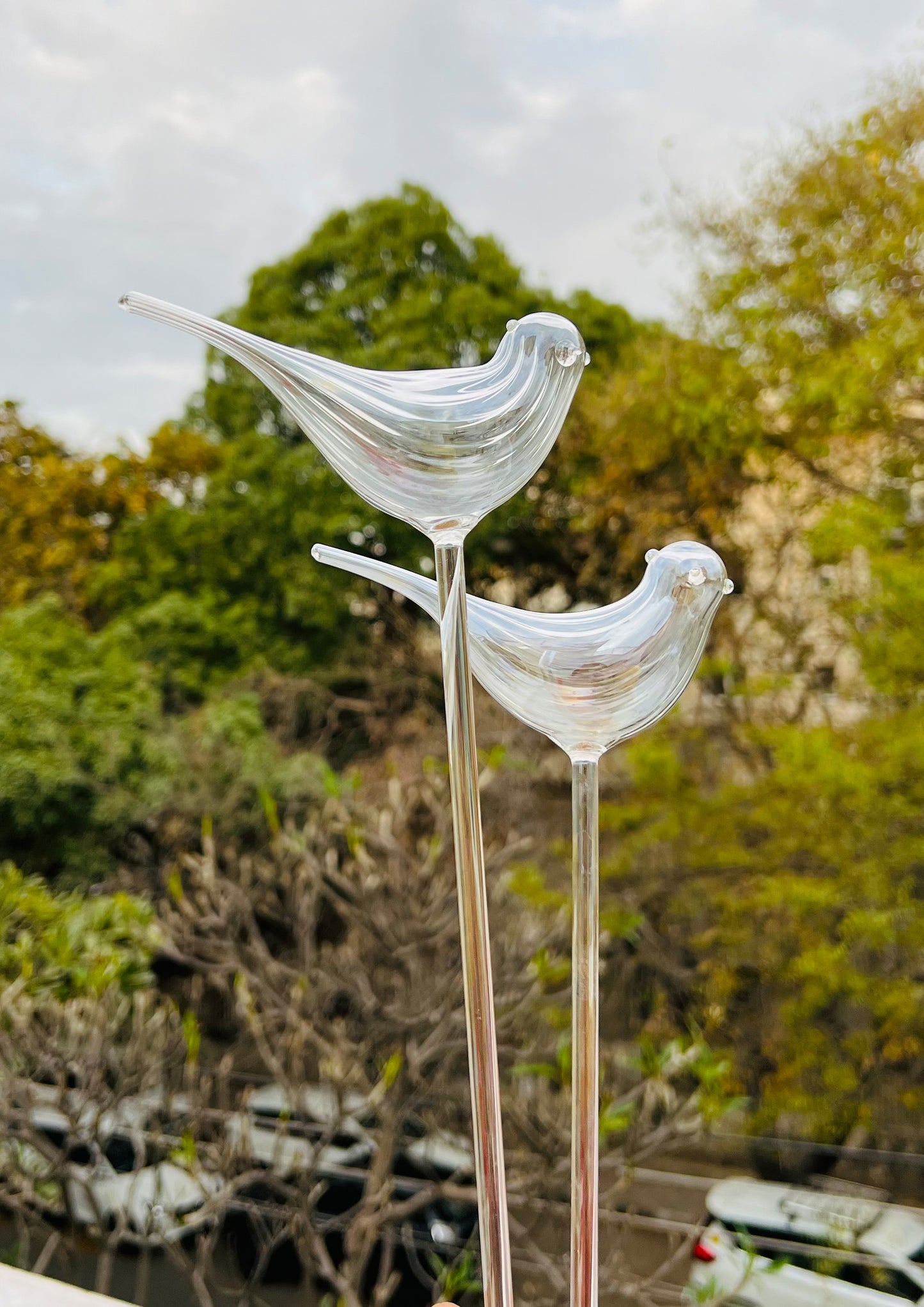 Birdsong Decorative Glass Birds Set for Home and Garden Decor