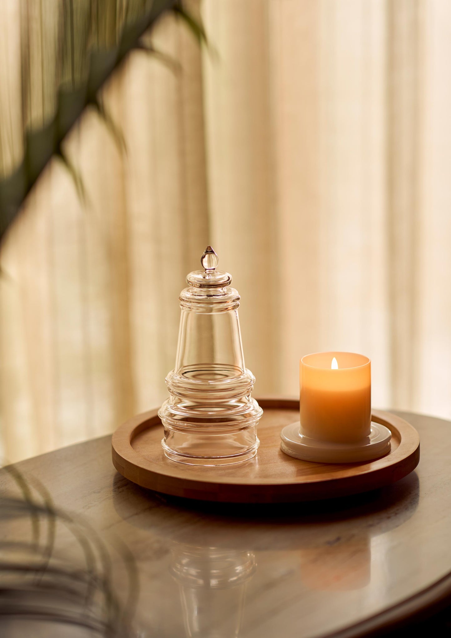 Kanak Filled Candle Stand - Clear