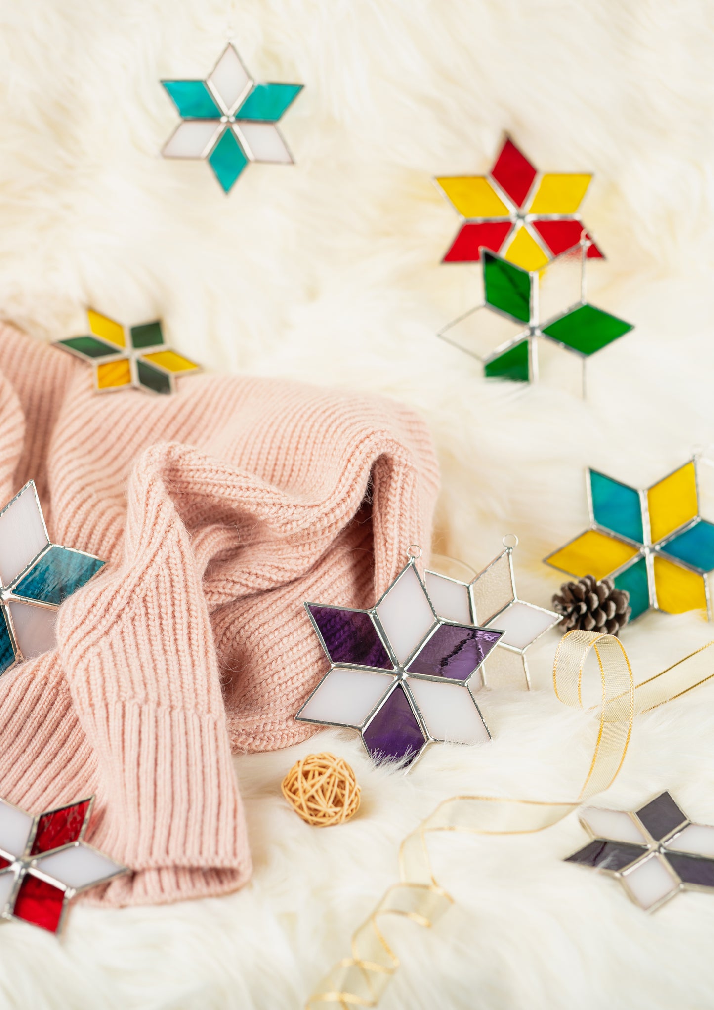 Stella- Christmas stars - Purple | White