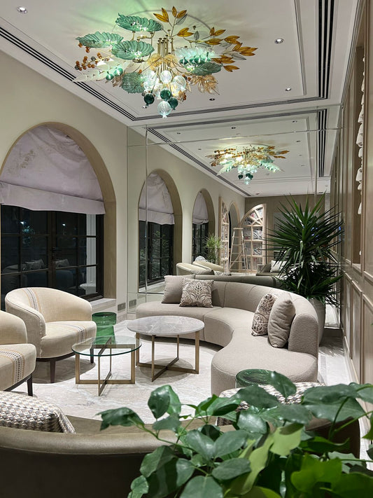 A Canopy of Light: Botanical Splendor in Blown Glass at a 5-Star Shirdi Retreat