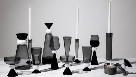 Black and White Glassware