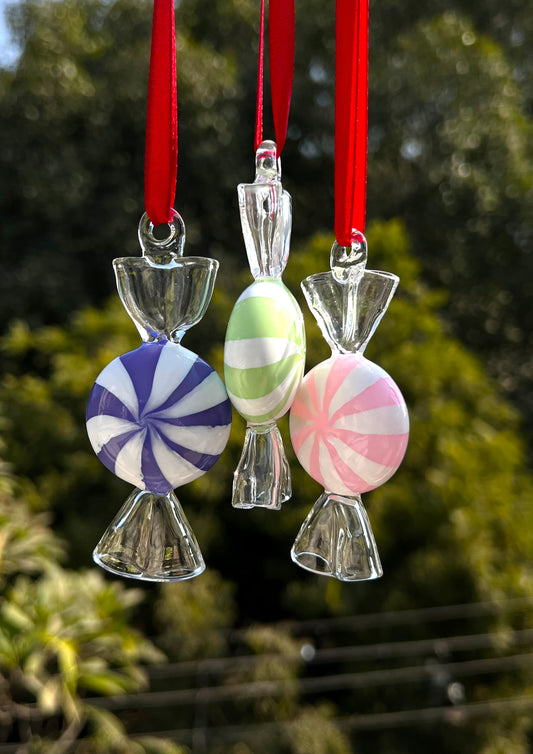 Christmas Ornaments ~ Pastel Toffees ~ set of 3