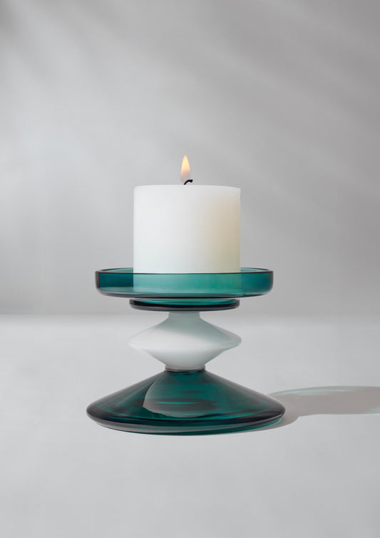 Emerald Pillar Candle Stand (short)