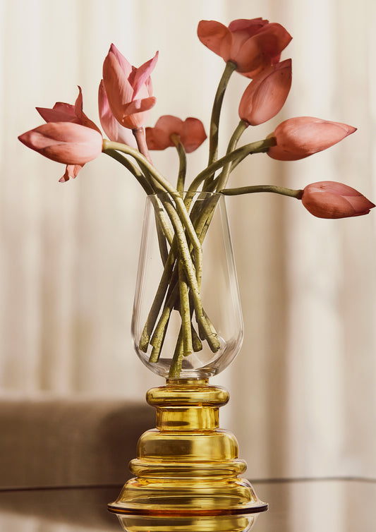 Kanak Yellow Clear Vase