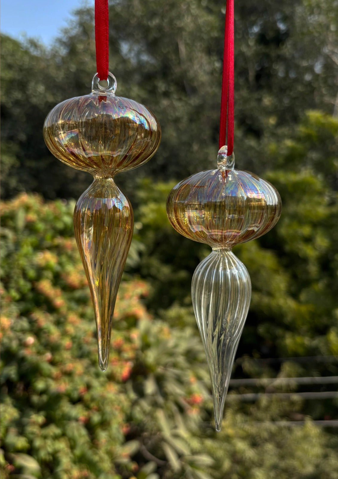 Christmas ornaments - fluted drops