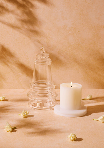 Kanak Filled Candle Stand - Clear