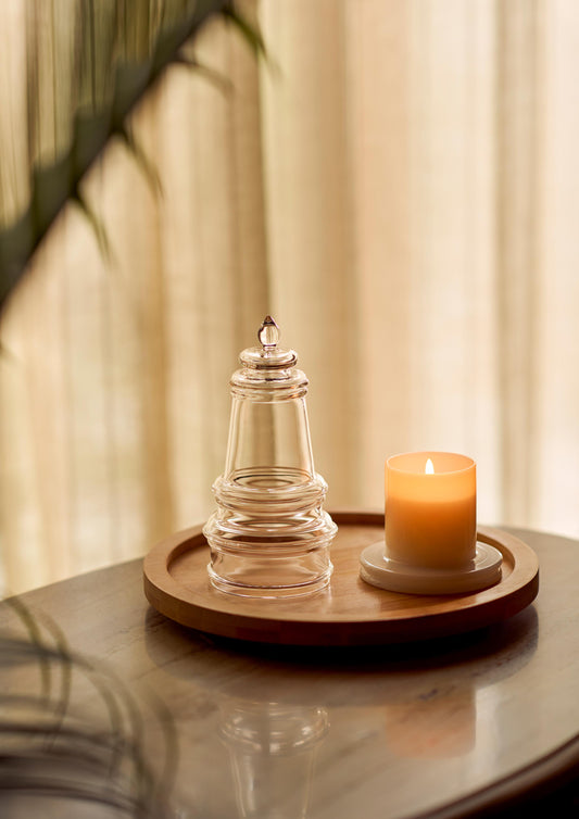 Kanak Filled Candle Stand - Clear
