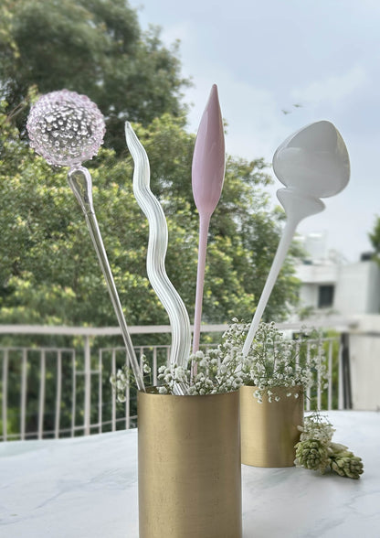 White Botanical  glass stems 