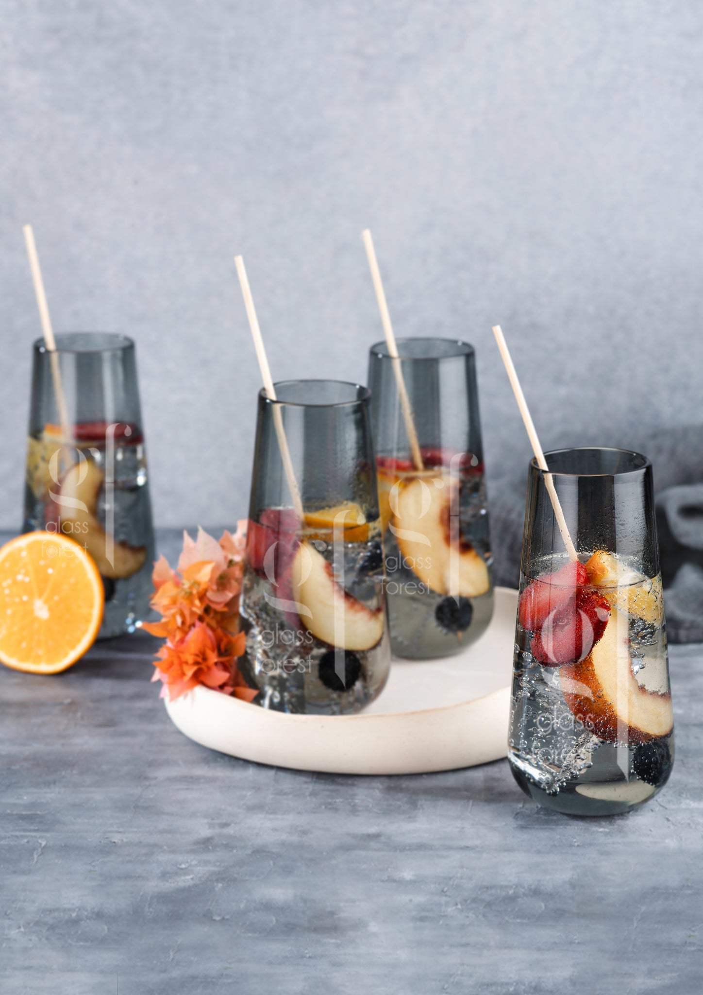 Juliette Cocktail Glasses Round - Set of 6 - Grey