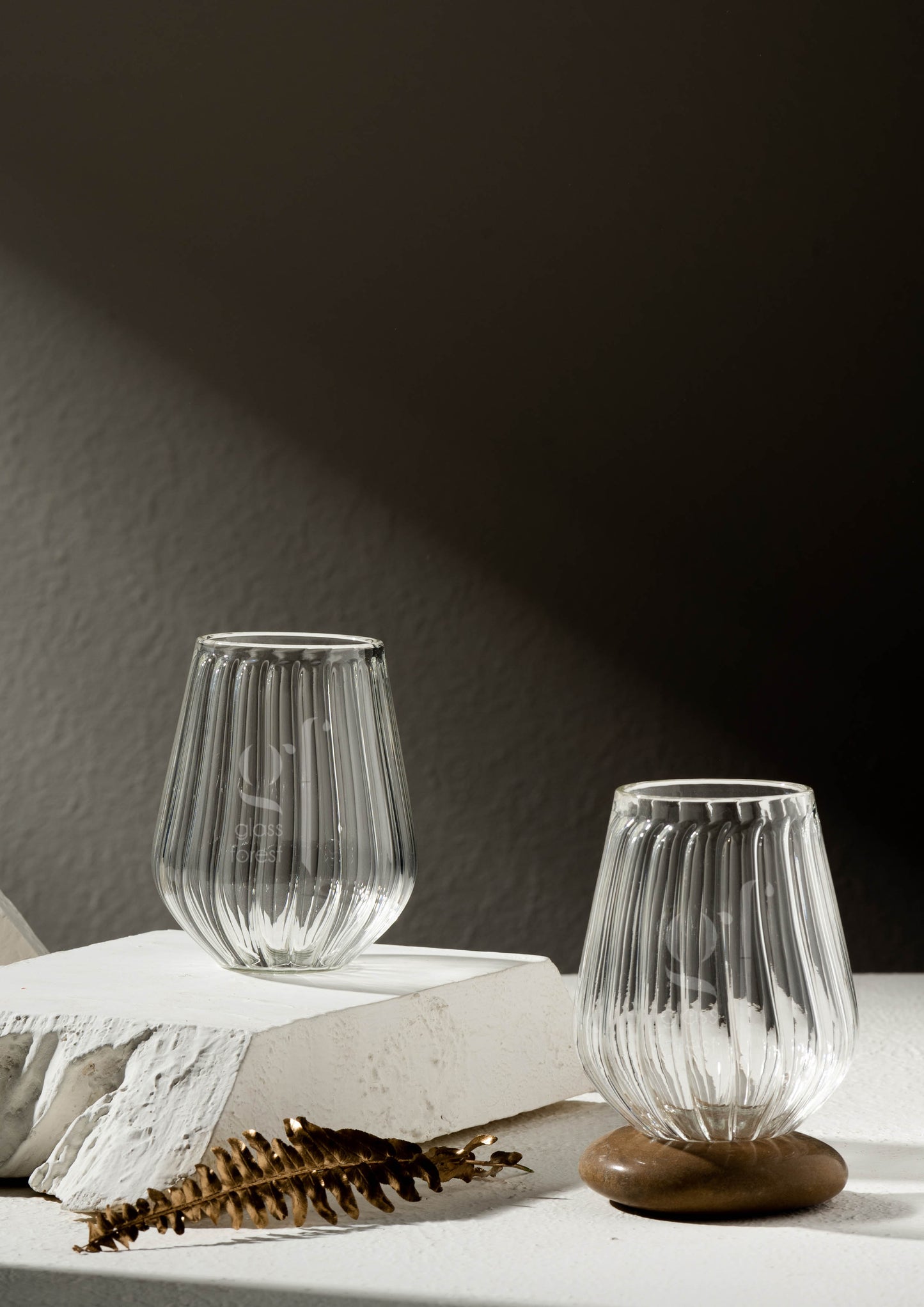 Firdaus Stemless Glasses - St ribbed - Set of 4