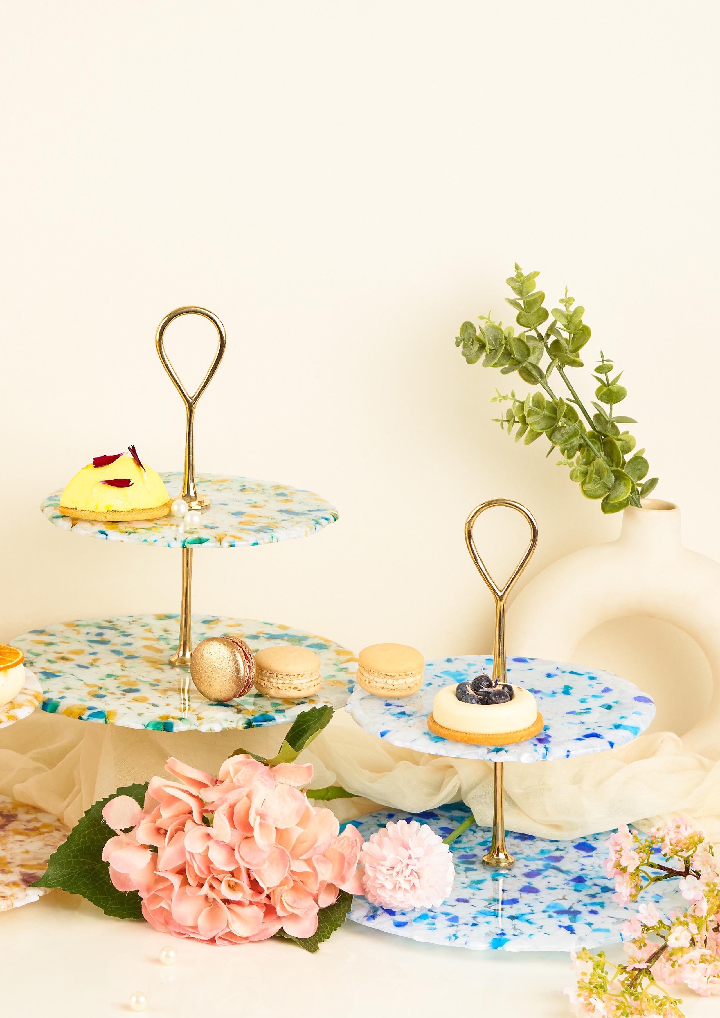 Iron Gold Metal Cake Stands For Dessert Table Display Cake Stand Set,  Packaging Type: Carton at Rs 500/set in Moradabad